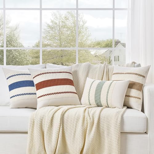 Fancy Homi Set of 2 Boho Neutral Long Lumbar Decorative Throw Pillow Cover - Image 7