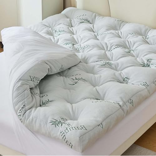 Whatsbedding Memory Foam Mattress Topper, 5 Inches Bamboo Viscose Fabric by WhatsBedding