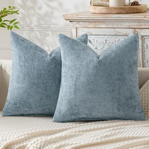 MIULEE Decorative Coastal Blue Euro Sham Pillow Covers 26x26 Inch 2 Pack by MIULEE