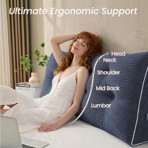 Sasttie Headboard Pillow King, Bed Wedge Pillow Headboard - Image 3