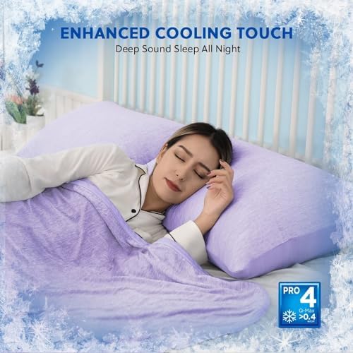HOMFINE Cooling Pillowcases for Hot Sleepers Standard Set of 2 - Image 5