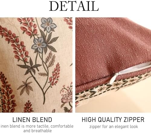 ISAENNE Designer Vintage Linen Throw Pillow Cover - Image 5