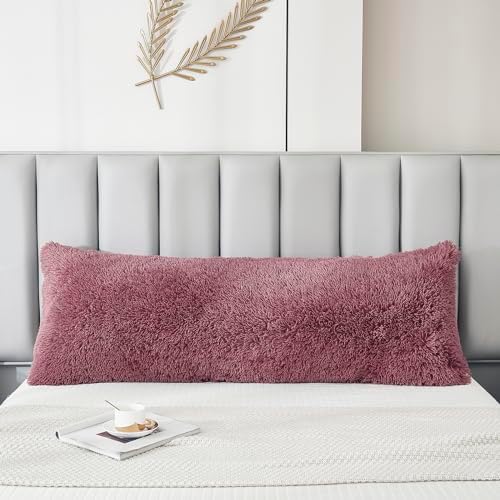 JAUXIO Faux Fur Fluffy Body Pillow Cover Luxury Shaggy Plush Decorative Body - Image 2