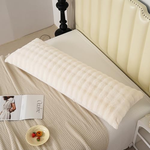 Fluffy Faux Fur Body Pillowcase, Luxury Bubble Waffle Carved Plush Long Size - Image 4