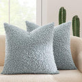 MIULEE Decorative Faux Fur Pillow Covers Sherpa 20x20 Light Blue by MIULEE