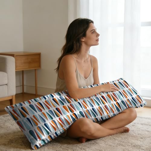 Body Cooling Pillow Cases Cover, Mid-Century Modern Body Pillow Cover Satin - Image 6