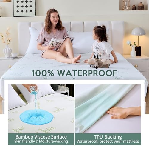 MUXHOMO 2 Pack Queen Mattress Protector, 100% Waterproof Mattress Cover Queen - Image 2