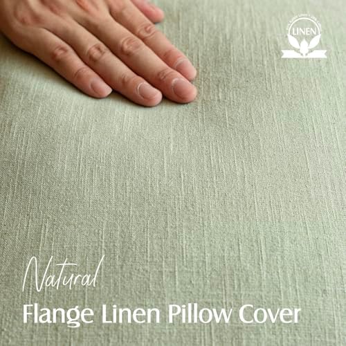 Foindtower Linen Solid Decorative Throw Pillow Cover 24x24 Inch Light Green - Image 2