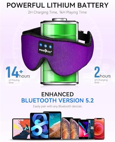 MUSICOZY 3D Sleep Headphones Bluetooth 5.4 Sleep Mask - Image 4