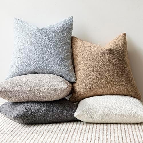 Foindtower Decorative Textured Boucle Throw Pillow Covers 24x24 Inch - Image 6