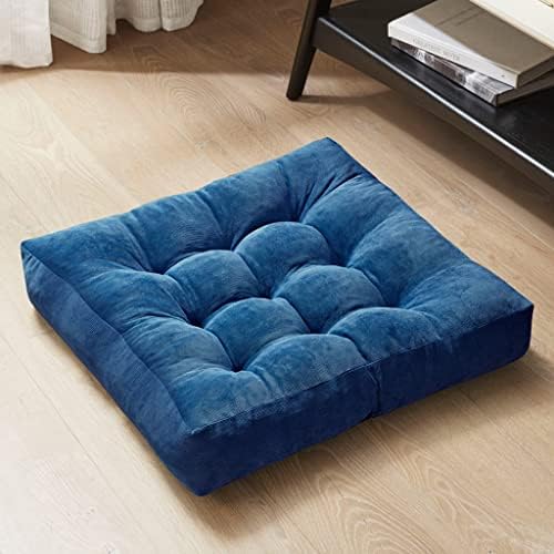 Large Floor Pillow for Adults, Square Meditation Cushion, 22 Inch Navy by DegreesofComfort