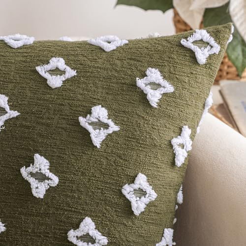MIULEE Set of 2 Decorative Throw Pillow Covers Rhombic Jacquard Pillowcase Soft - Image 3