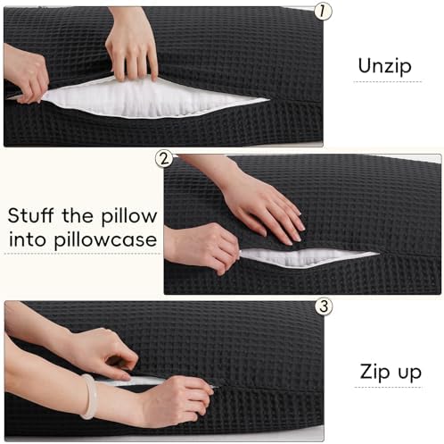 PHF Ultra Soft Waffle Body Pillowcase 20" x 54", No Insert - Image 3