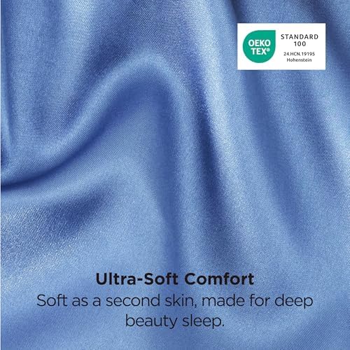 Bedsure Satin Pillowcases King Set of 2, Silky Pillow Cases, Sky Blue - Image 5