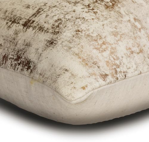 The HomeCentric Gold Pack of 2, Linen Floral & 3D Foil Oblong Pillow, Nature & - Image 2