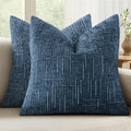 MIULEE Chenille Textured Throw Pillow Covers Blue Ashes 20x20 Set of 2 by MIULEE