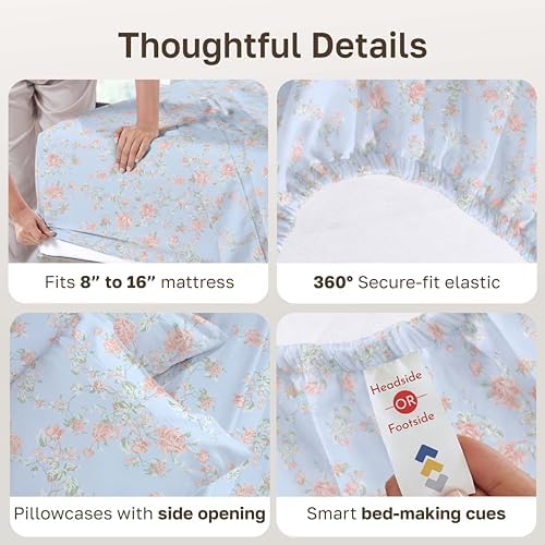 California Design Den Soft 100% Cotton Sateen King Bed Sheets - Image 5