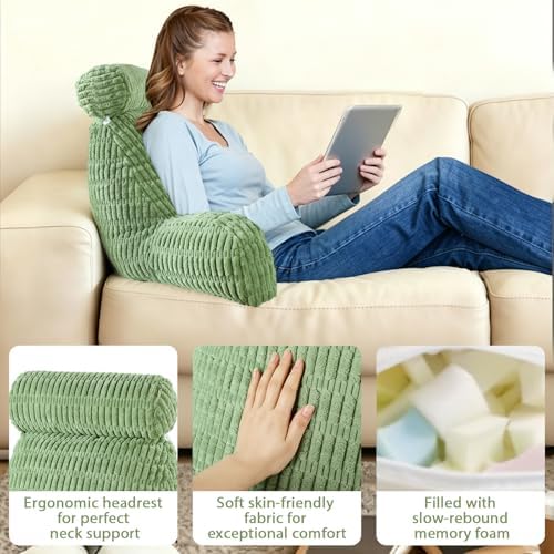Reading Pillow for Bed, Back Support Pillow for Bed Sitting Up - Image 2