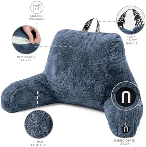 Nestl Fur Reading Pillow with Laptop Lap Desk, Stylish Back Pillow - Image 5