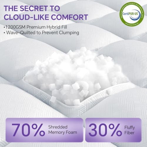ChiXpace Full Mattress Topper, Viscose Derived from Bamboo, Soft Pillow Top - Image 4