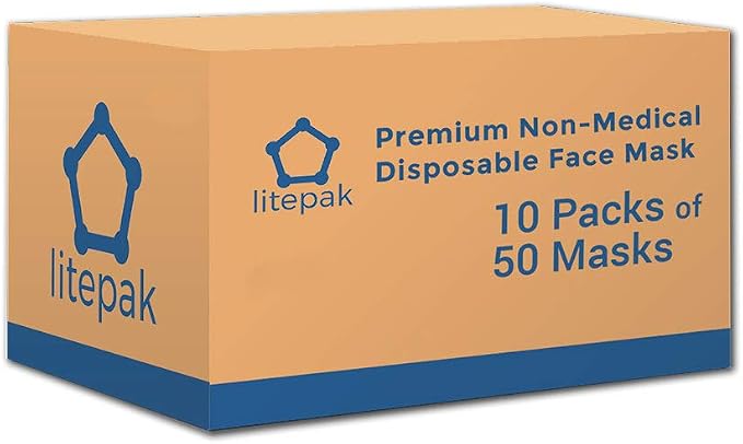 Litepak 500pcs Premium Disposable Face Mask SOFT 3ply Nose Wire - Image 4