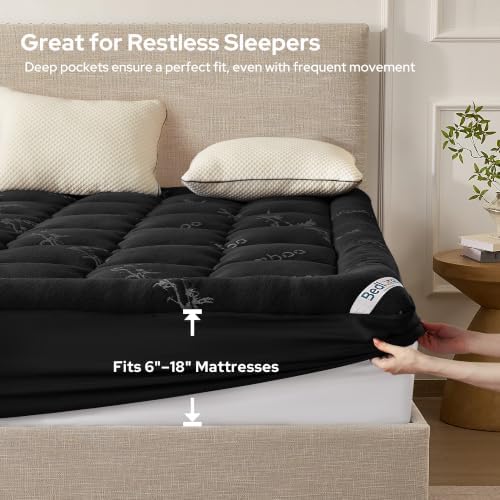 BEDLORE California King Mattress Topper, Thick Pillow Top Mattress Pad - Image 6