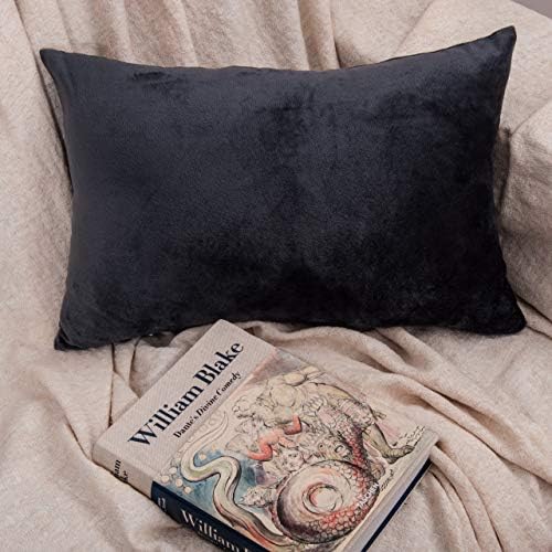 NTBAY King Velvet Pillowcases, Charcoal Grey - Image 2