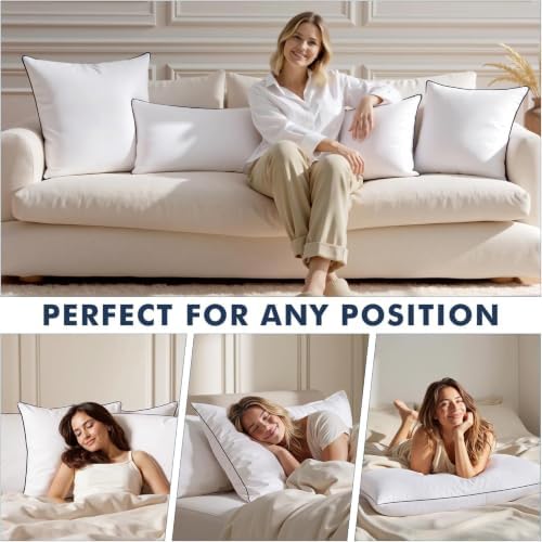 MIULEE Goose Feather Down 18x18 Pillow Insert Set of 2 - Image 3
