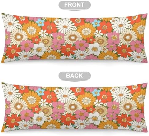 Groovy Flower Body Pillow Cover Bohemian Pillowcase - Image 3
