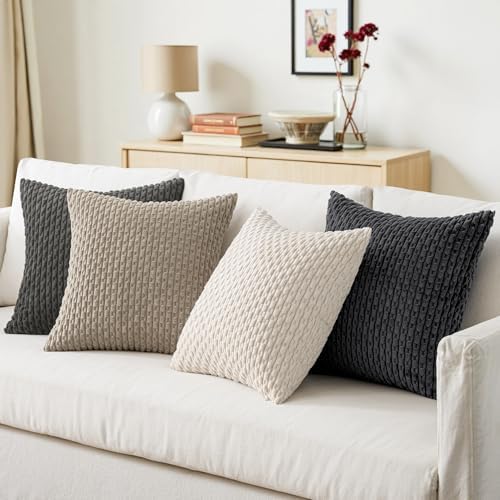 MIULEE Neutral Grey Decorative Throw Pillow Covers - Image 3