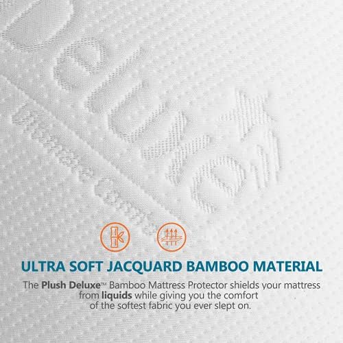 PlushDeluxe Bamboo Waterproof Mattress Protector, King Size, Ultra Soft - Image 2