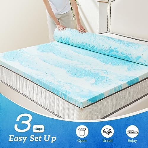 Sweetcrispy Full 2 Inch Memory Foam Cooling Gel Infused Mattress Topper - Image 2