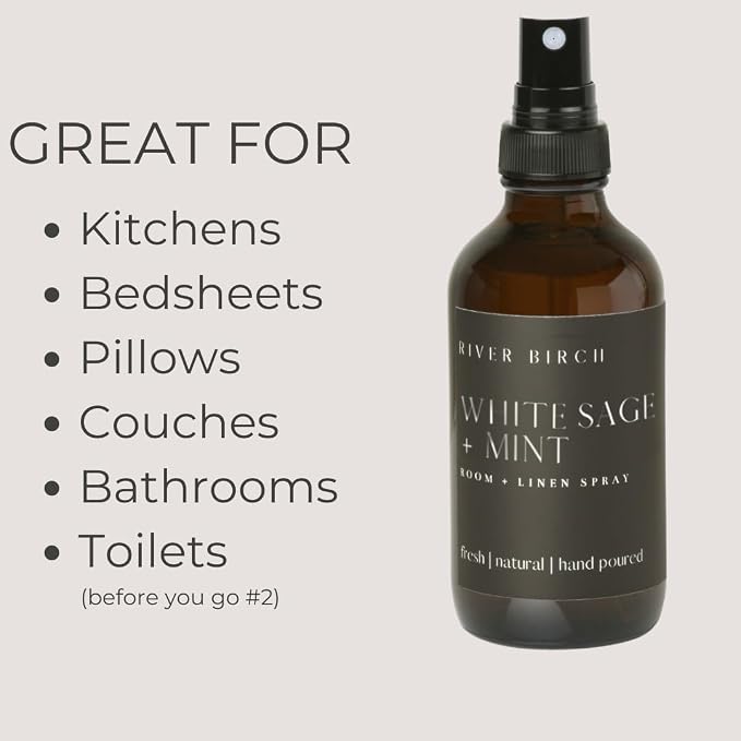 River Birch White Sage + Mint Scented Linen and Room Spray | Home Fragrance | 4 - Image 5