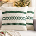 MIULEE Set of 2 Dark Green Boho Christmas Decorative Pillow Covers 18x18 Inch by MIULEE