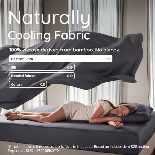Bambaw 100% Viscose Derived from Bamboo Fitted Sheet Twin Size, Cooling Fitted - Image 4