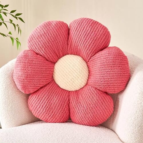 Kcvvcr Flower Throw Pillow, Soft Peach Pink 19.6" Shaped Floor Pillow by Kcvvcr