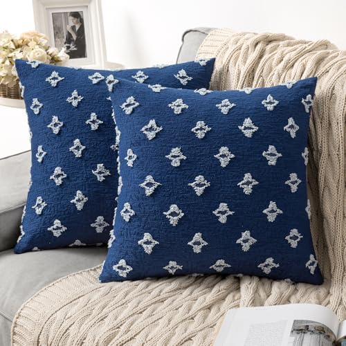 MIULEE Set of 2 Decorative Throw Pillow Covers Rhombic Jacquard Pillowcase Soft by MIULEE