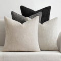 MIULEE Soft Decorative Chenille Pillow Covers Cream Grey 16x16 Pack of 4 by MIULEE