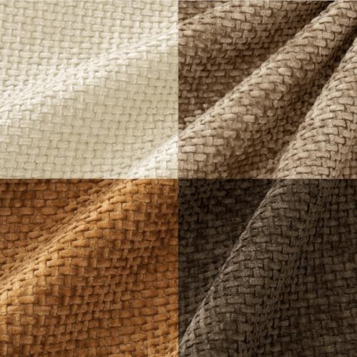 MIULEE Soft Decorative Chenille Fall Pillow Covers Brown 16x16 Pack of 4 - Image 6