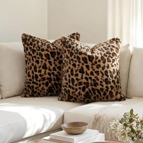 Leopard Cheetah Print Farmhouse Boho Room Decor Throw Pillow Covers 16x16 - Image 4