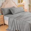OMERAI 4PCS Cooling Sheet Set Queen Size, Breathable Bed Sheets by OMERAI