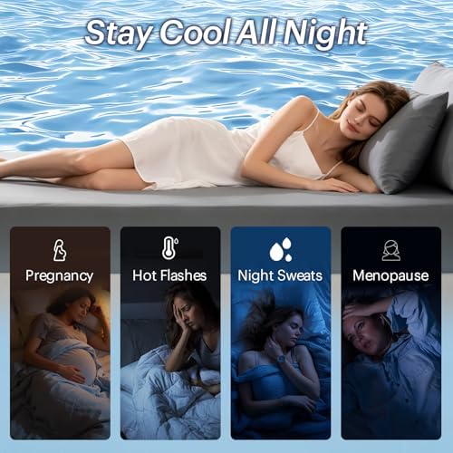OMERAI 3PCS Cooling Sheet Set King, Breathable Bed Sheets, Drak Grey - Image 4