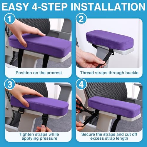 Smiry Memory Foam Office Chair Armrest Pads, Non-Slip Armrest Cushion - Image 6