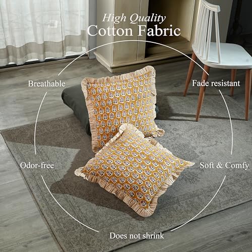 CPC Yellow Citrine Ruffle Throw Pillow Covers - Image 3