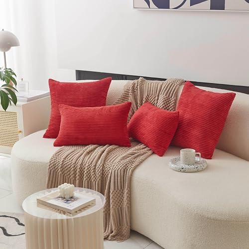 Home Brilliant Red Pillow Covers Decorative Throw Pillow Covers - Image 3