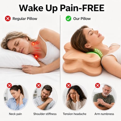 Cervical Memory Foam Pillow, Neck Pain Relief - Image 4