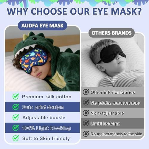Kids Sleep Mask, Kids Eye Mask for Sleeping, Dinosaur Kids Sleep Mask for Boys - Image 4
