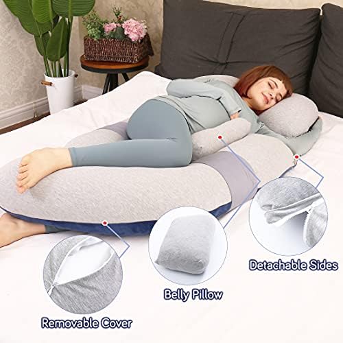 MOON PINE 60 inch Pregnancy Pillow, Detachable U Shape Full Body Pillow - Image 4