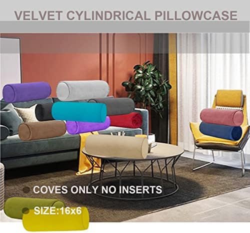 Neck Roll Pillowcases Velvet Cylindrical Pillow Covers 16"x6" - Image 5