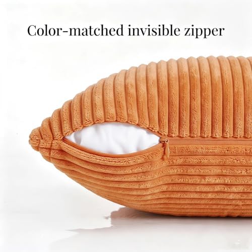 Fancy Homi 2 Packs Burnt Orange Samll Fall Decorative Throw Pillow Covers 12x12 - Image 3